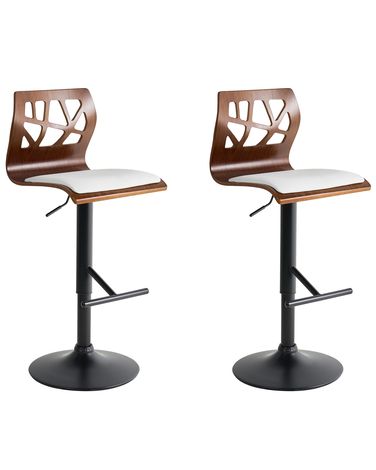 Set van 2 barstoelen PETERSBURG Kunstleer Wit/zwart
