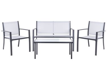 Ensemble de salon de jardin avec table 4 places TAVOLETO Métal Gris