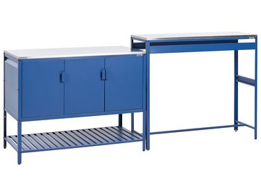 2-delige buitenkeukenset met bartafel MAENZA Metaal Blauw