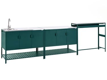 Tuin keukenset 3-delig met spoelbak MAENZA Metaal Groen