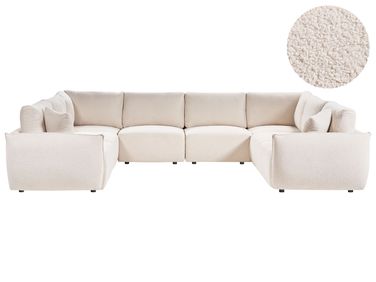 Modular U-Shape Sofa 8 Seater MESNALI Boucle Off-White