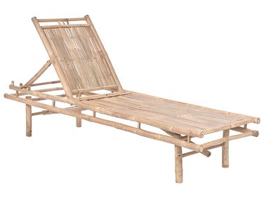 Sun Lounger SULMONA Reclining Bamboo Light Brown