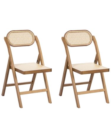 Set van 2 eetkamerstoelen inklapbaar ORAISON Bamboe Bruin