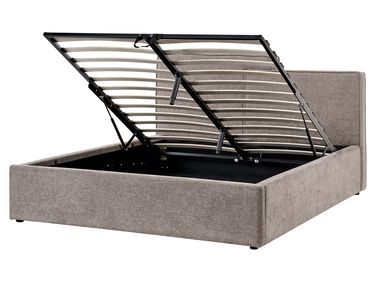 Bed met opbergruimte Stof LAGARDE 160 x 200 cm Taupe
