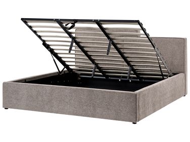 Bed met opbergruimte Stof LAGARDE 180 x 200 cm Taupe