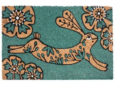 Doormat CLARK Teal 50 x 80 cm Rabbit Coir
