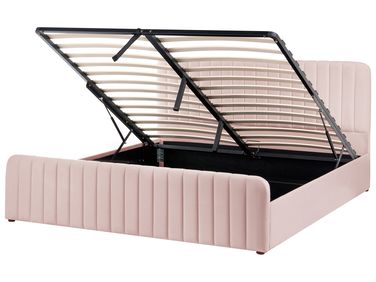 Bed met opbergruimte LUNAN 180 x 200 cm Pastelroze