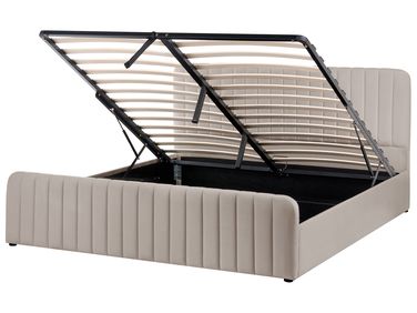 Bed met opbergruimte LUNAN 180 x 200 cm Taupe