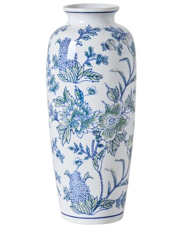 Bloemenvaas GUADIX Porselein 35 cm Wit/blauw