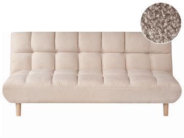 Sofa Bed 2 Seater RISOR Boucle Beige