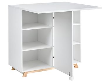 Bureau avec armoire intégrée FLOMOT Blanc 80 cm 40/80 cm Pliant