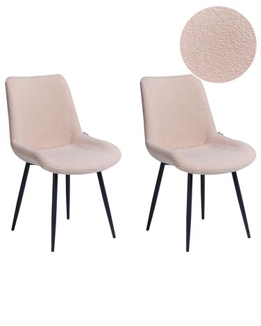 Set van 2 eetkamerstoelen AVILLA Bouclé Beige