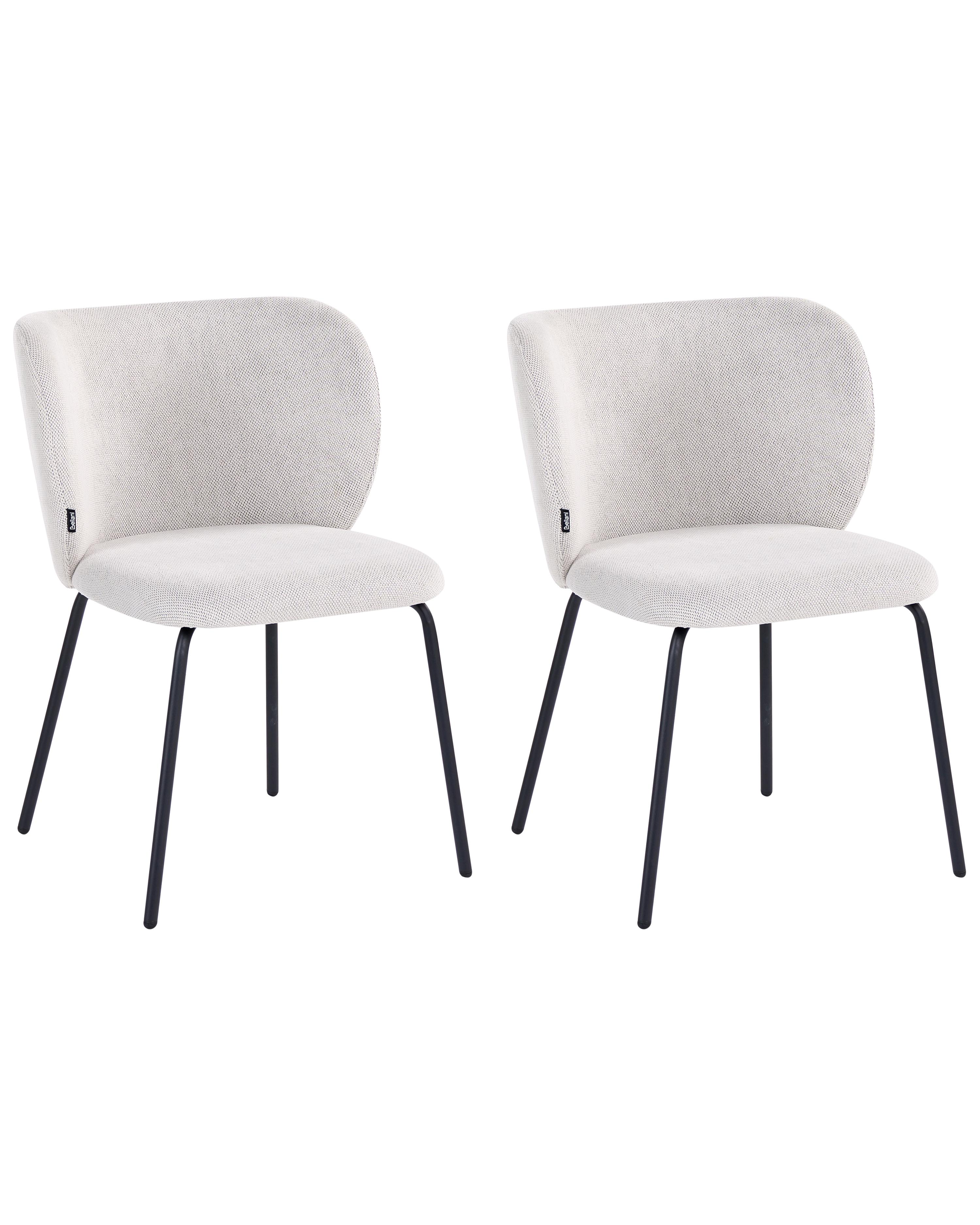 Set van 2 eetkamerstoelen CALERA Stof Gebroken wit