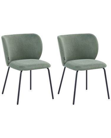 Set van 2 eetkamerstoelen CALERA Stof Lichtgroen