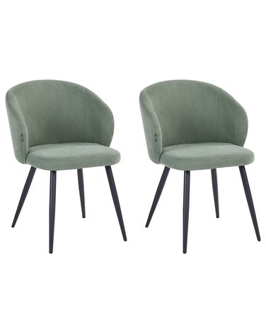 Set van 2 eetkamerstoelen MOUNDVILLE Stof Lichtgroen