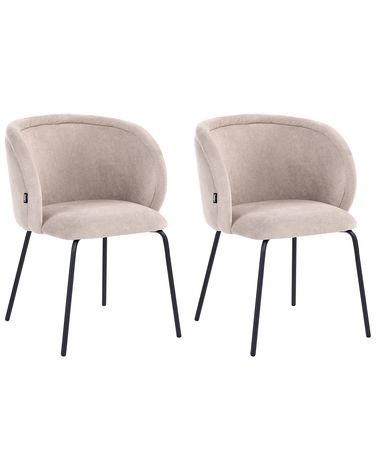 Set van 2 eetkamerstoelen SARASOTA Stof Taupe