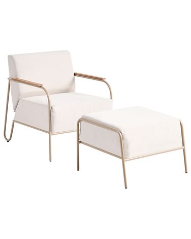 Chaise de jardin NIMIS avec ottoman Beige clair