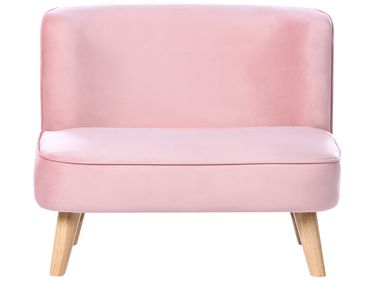 Canapé pour enfants RISBY Velours Rose