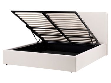 Ottoman Bed Fabric BRENON 160 x 200 cm (EU King Size) Light Beige