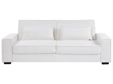 Sofa Bed 3 Seater AROLE Fabric White