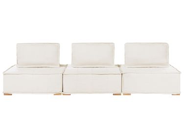 Canapé modulable 3 places TIBRO Tissu Blanc cassé