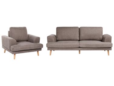 Ensemble de salon 4 places KILDAL Tissu Marron