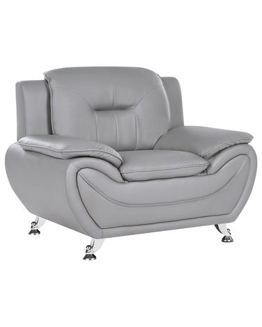 Armchair LEIRA Faux Leather Grey