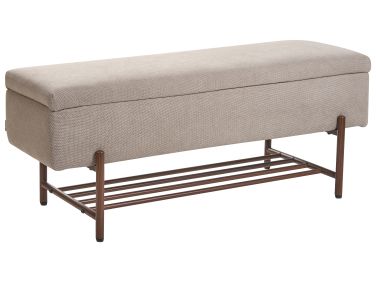 Banc à chaussures VAIL Tissu Taupe avec rangement