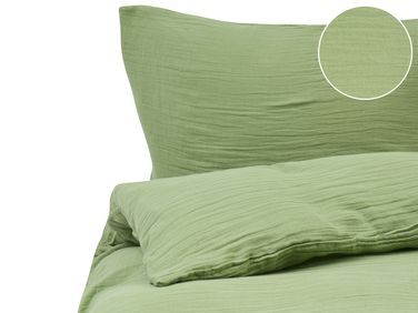 Dekbedovertrekset SUMNER Katoen mousseline 220 x 240 cm Groen