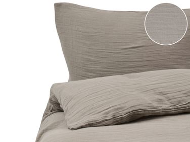 Dekbedovertrekset SUMNER Katoen mousseline 200 x 200 cm Taupe