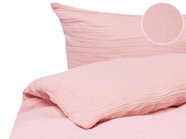 Dekbedovertrekset SUMNER Katoen mousseline 150 x 200 cm Pastelroze
