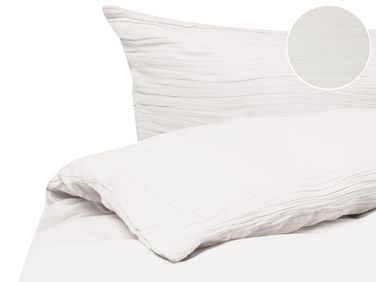 Ensemble de housses de couette SUMNER Mousseline de coton 200 x 200 cm Blanc cassé