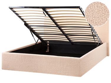 Bed met opbergruimte Bouclé ORBEY 120 x 200 cm Beige