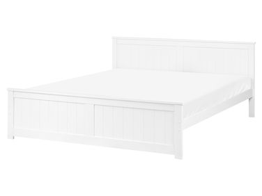 Bed Pine Wood SABRAN 160 x 200 cm (EU King Size) White