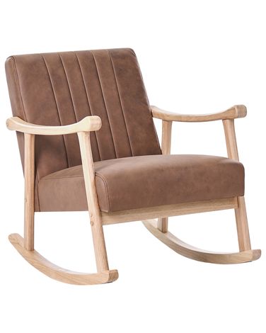 Fauteuil à bascule LEKNES Cuir PU Marron
