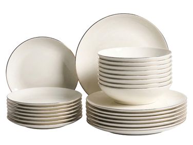 24-delige serviesset CUMIN Porselein Gebroken wit/goud