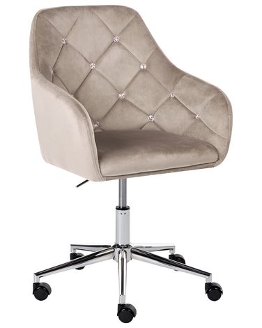 Bureaustoel VELORIA Fluweel Beige