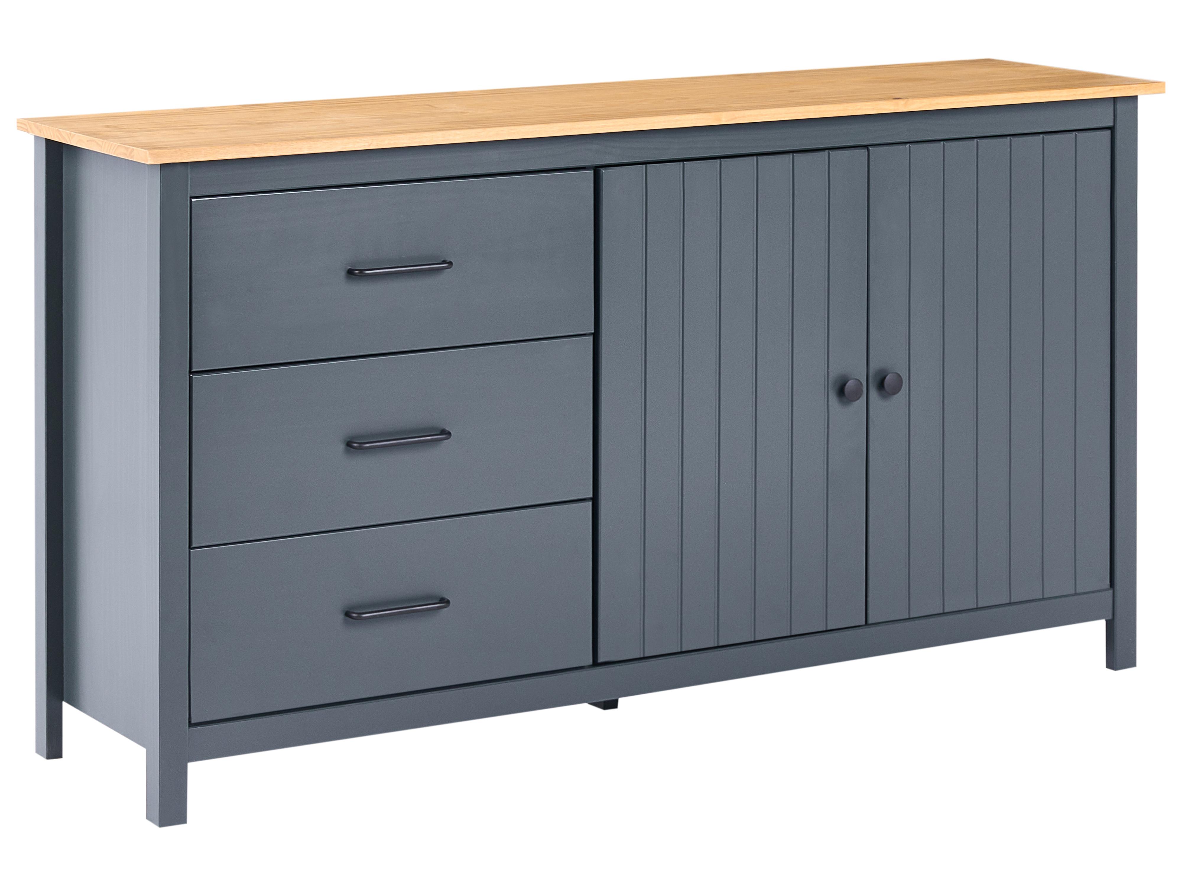Dressoir met 2 deuren LEONORA Dennenhout Donkerblauw