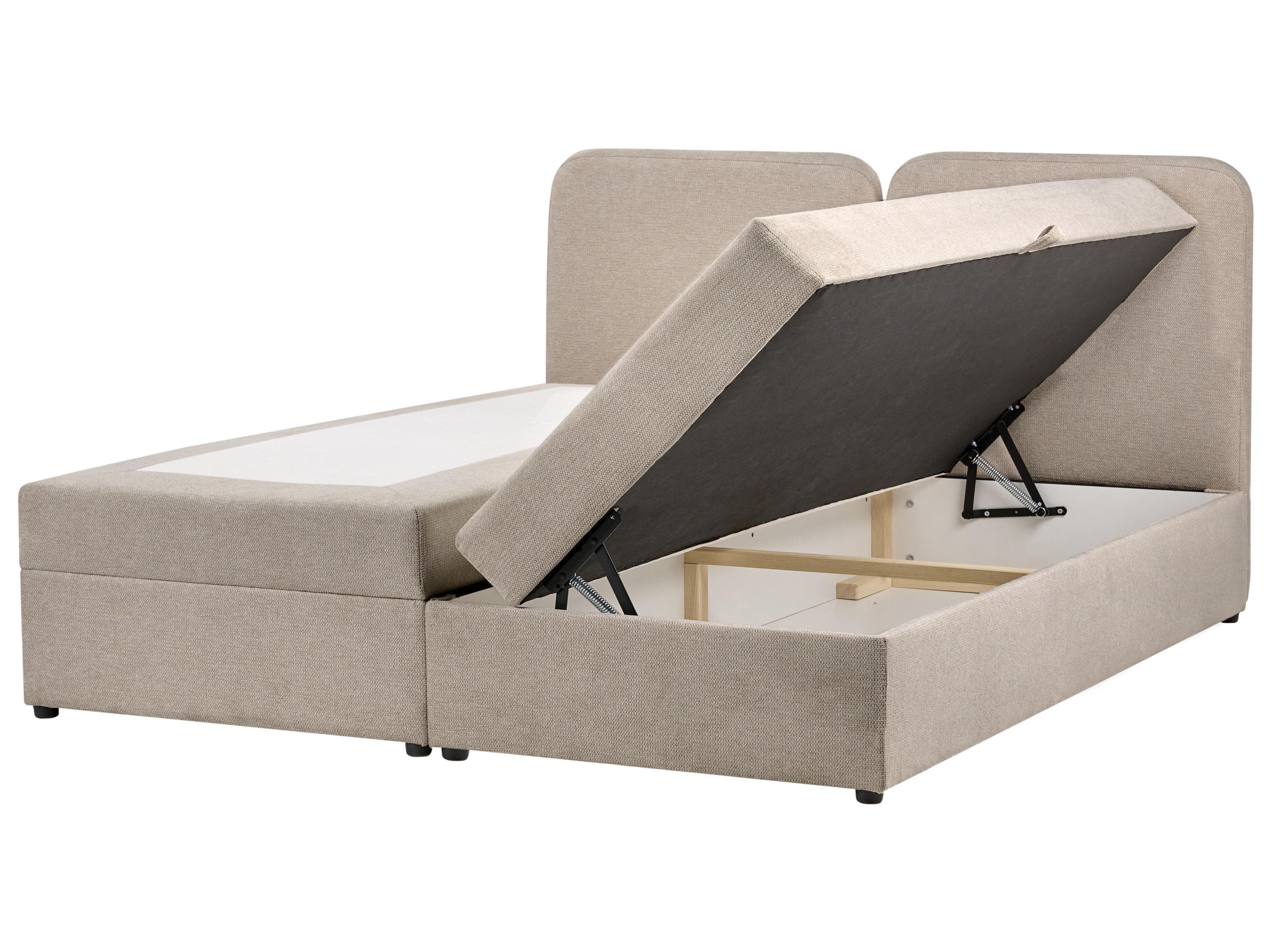 Boxspring met opbergruimte Stof CHANCELLOR 180 x 200 cm Taupe