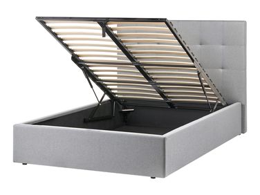 Bed met opbergruimte Stof LORIENT 120 x 200 cm Grijs