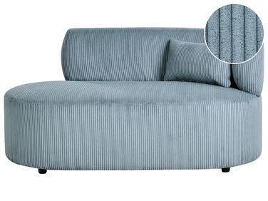 Chaise longue côté droit VANVEY Velours côtelé Bleu