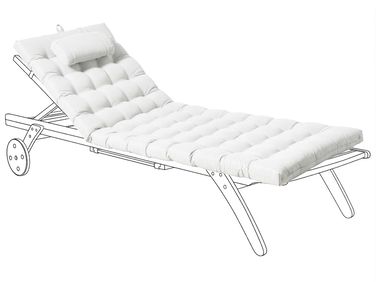 Coussin de transat extérieur CESANA PREMIUM 192 x 56 cm Blanc cassé