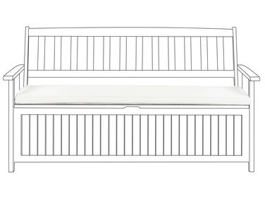 Bench Seat Pad Cushion SOVANA 148 x 45 cm Off-White
