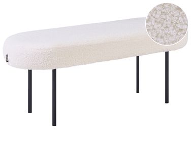 Banc rembourré WOLFEBORO Bouclé Blanc cassé