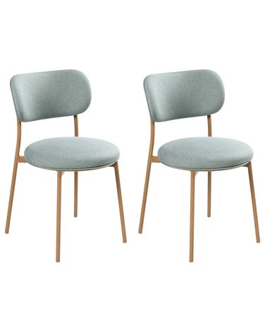 Set van 2 eetkamerstoelen CASEY Stof Mintgroen