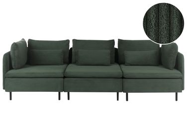 Canapé modulable 3 places EGERIS Velours côtelé Vert foncé