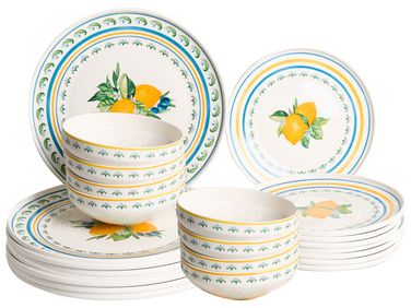 24-delige serviesset TARRAGON Porselein Wit/groen