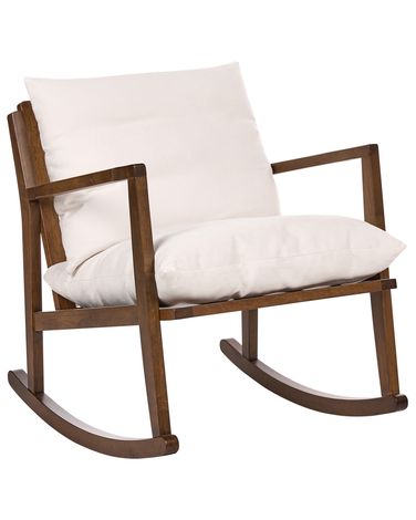 Fauteuil à bascule KJEVIK Bois Marron/beige clair
