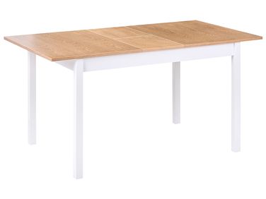 Eettafel uitschuifbaar HOUSTON Lichtbruin/wit 120/150 cm 90 cm Dennenhout