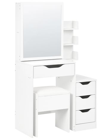 Dressing Table with Mirror and Stool GATINEAU White